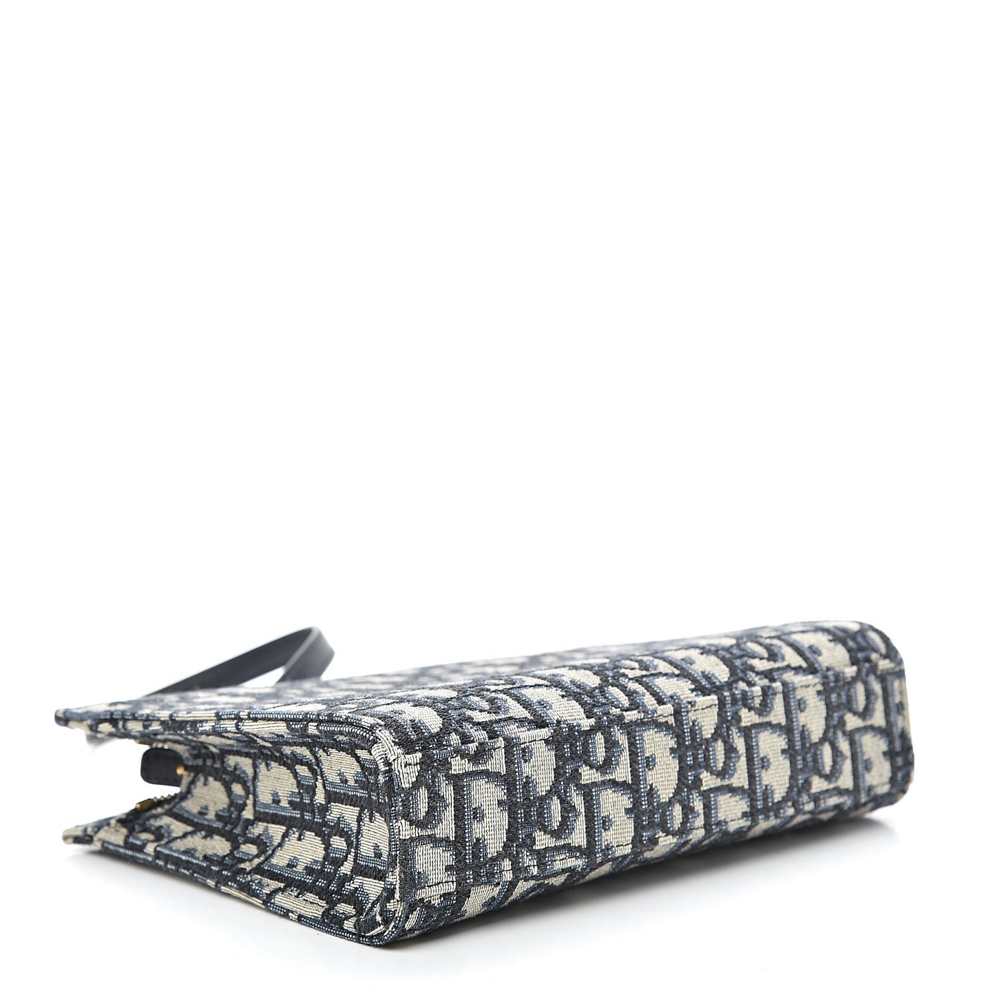 Oblique Zipped Pouch Clutch Blue