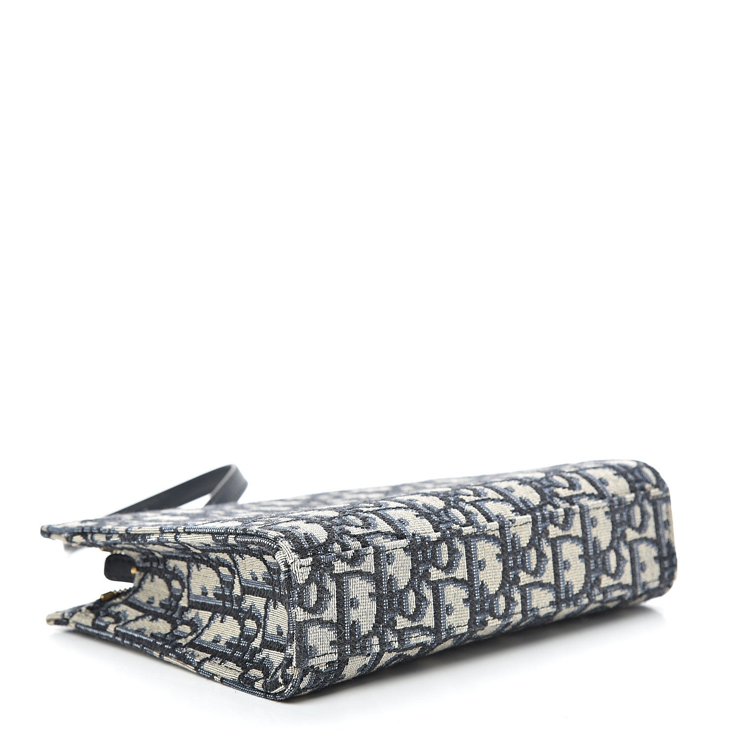 Christian Dior Oblique Zipped Pouch Clutch Blue 3 of 8