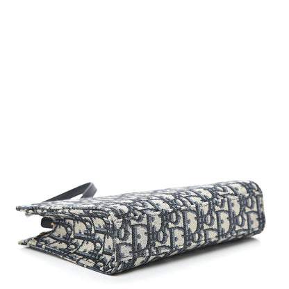 Christian Dior Oblique Zipped Pouch Clutch Blue 3 of 8