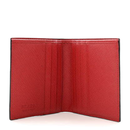 Prada Saffiano Bi-Fold Wallet Black Fuoco 5 of 8