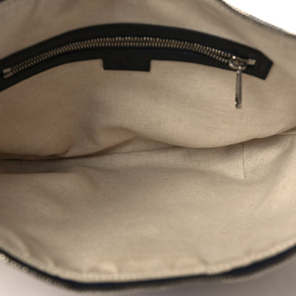 Gucci GG Supreme Monogram Textured Dollar Calfskin Web Small Ophidia Half Moon Hobo Beige Blue 5 of 9
