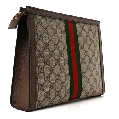 Gucci GG Supreme Monogram Web Ophidia Pouch Brown 3 of 10