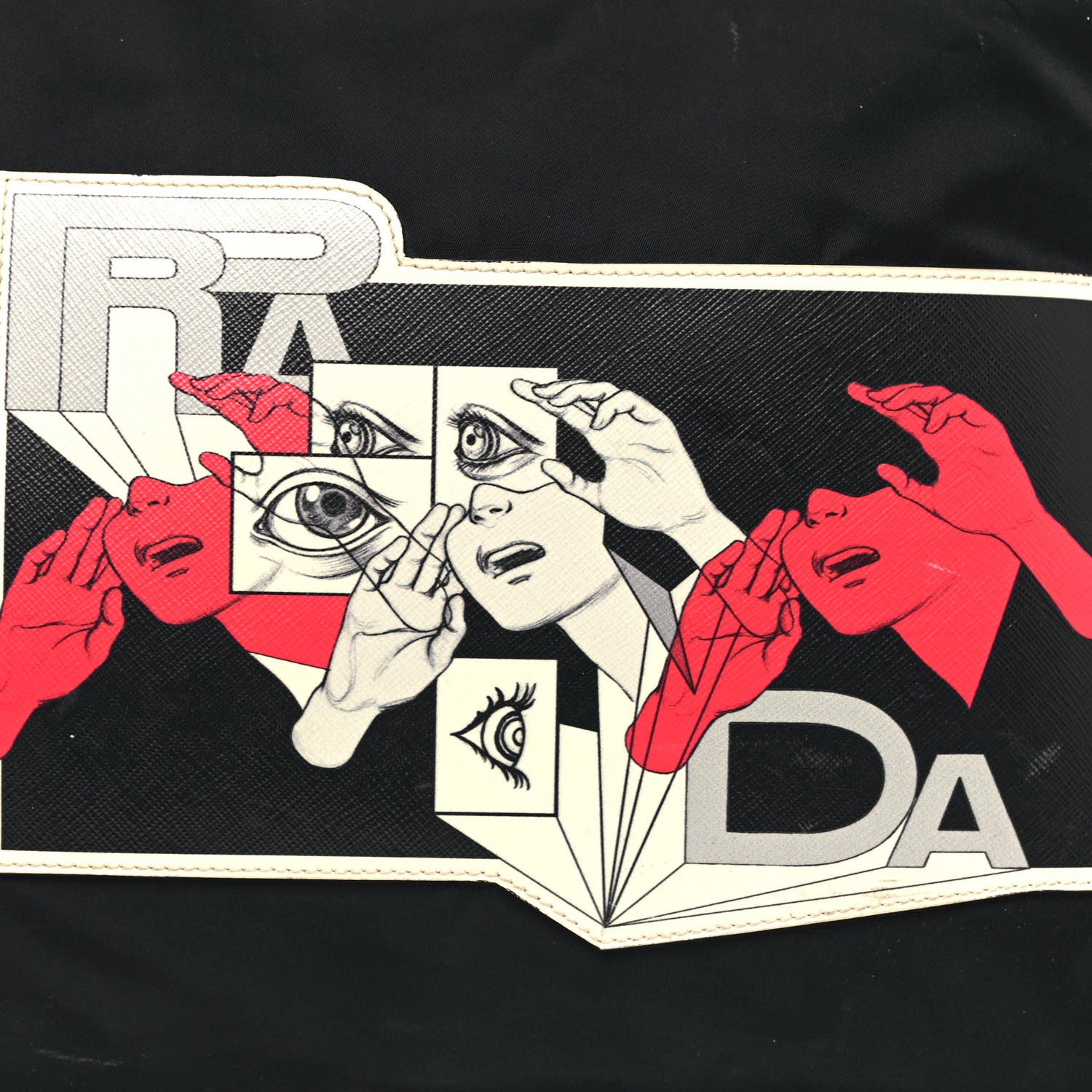 Prada X JAMES JEAN Tessuto Nylon Patch Shopping Tote Black 8 of 18