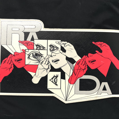 Prada X JAMES JEAN Tessuto Nylon Patch Shopping Tote Black 8 of 18