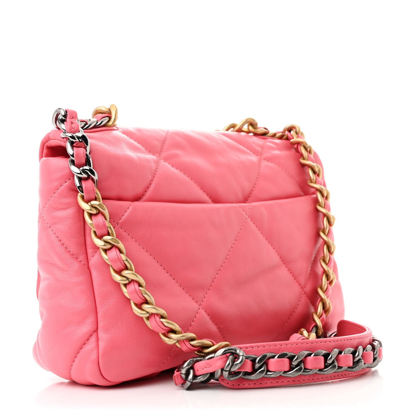 Lambskin Quilted Medium Chanel 19 Flap Pink