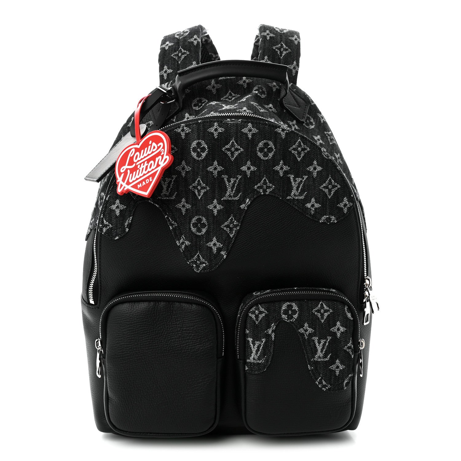 Louis Vuitton X NIGO Taurillon Monogram Denim Drip Campus Backpack Black 1 of 10