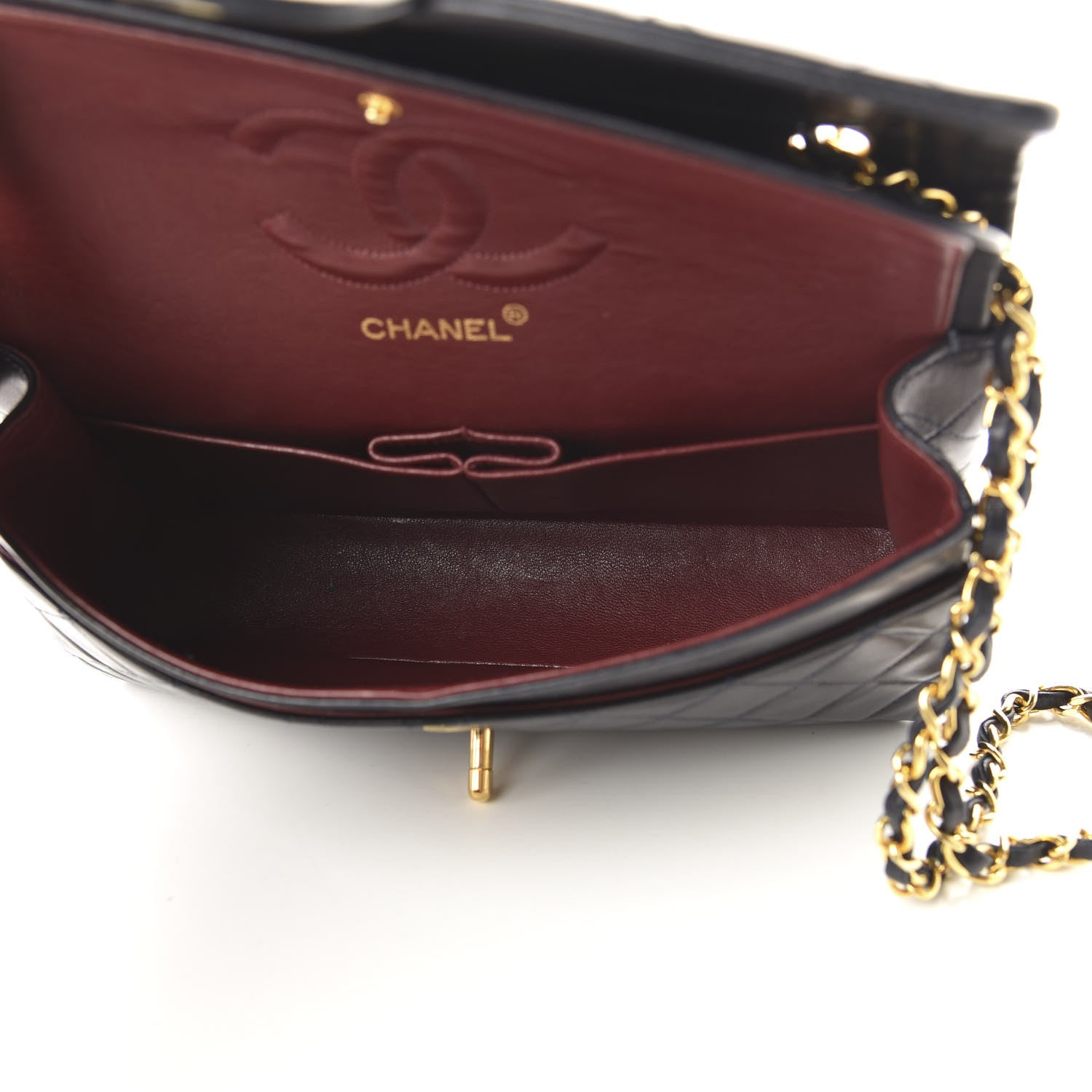 Chanel Lambskin Quilted Medium Double Flap Navy 6 of 12