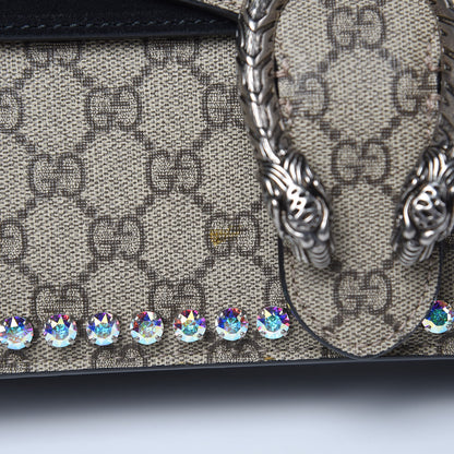 Gucci GG Supreme Monogram Crystal Small Dionysus Shoulder Bag Black 9 of 12