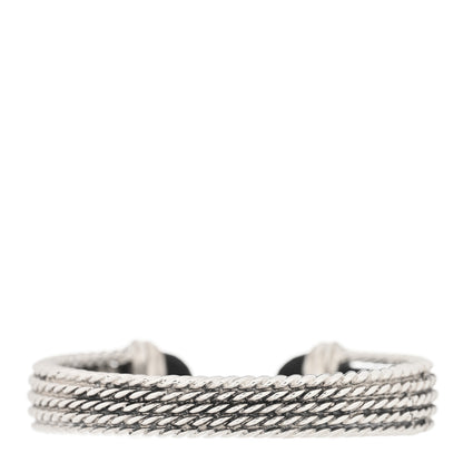 David Yurman Sterling Silver Diamond Black Onyx Wheaton Cuff Bracelet 2 of 3