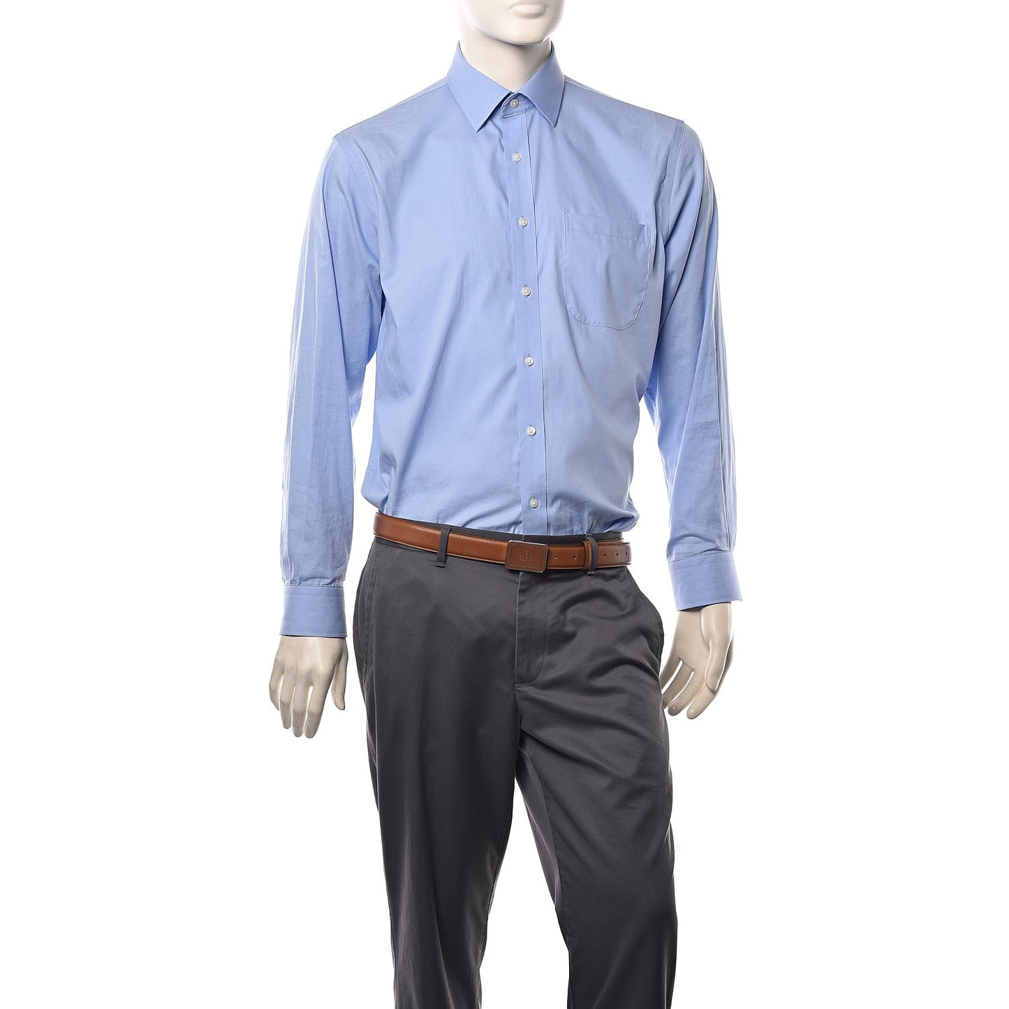 Calfskin Trademark Logo Belt 105 42 Brown