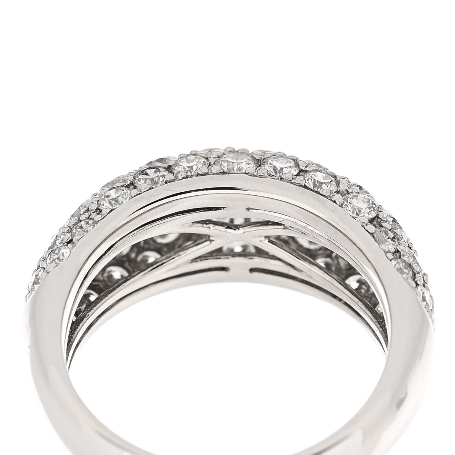 Parker & West by FASHIONPHILE Platinum Diamond 2.01ctw Five Row Half Eternity Dome Band Ring  51 5.75 8 of 10