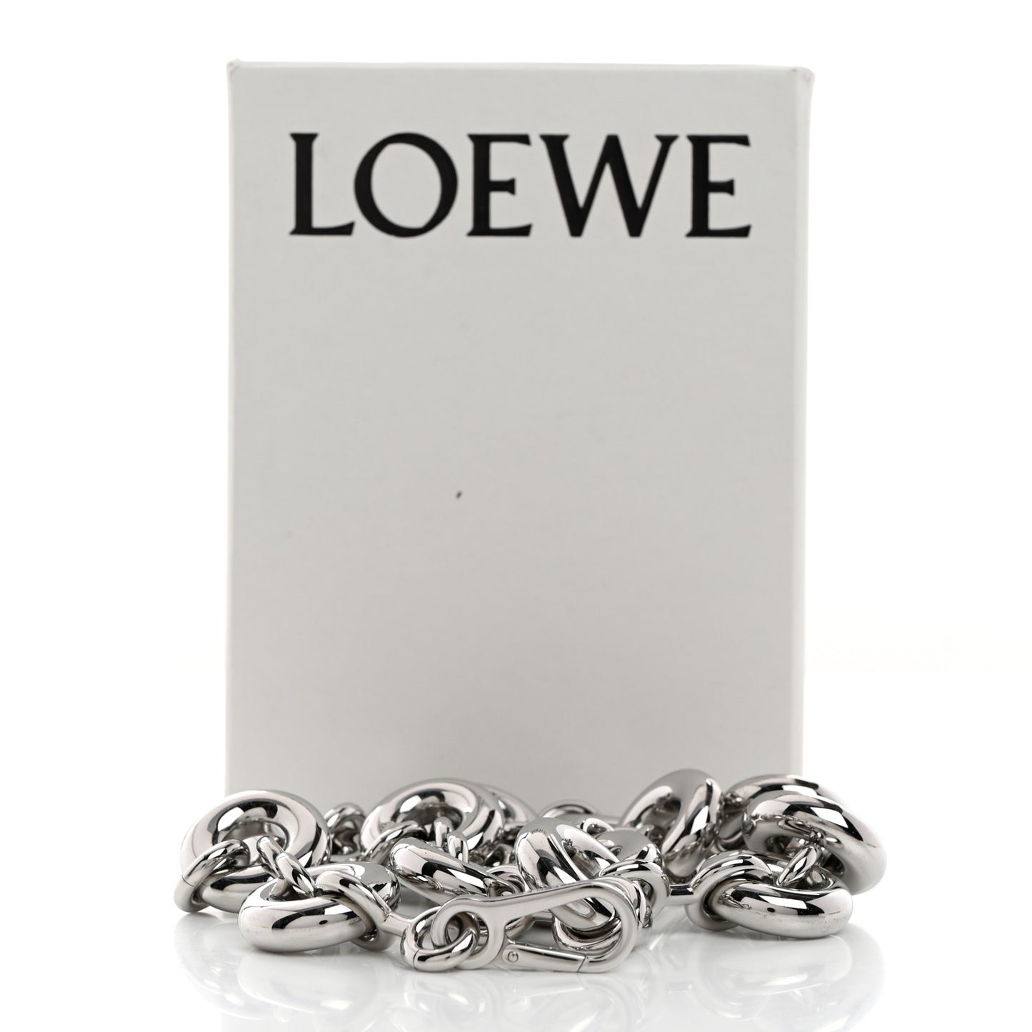 Aluminum Stainless Steel Chunky Donut Chain Shoulder Strap Silver