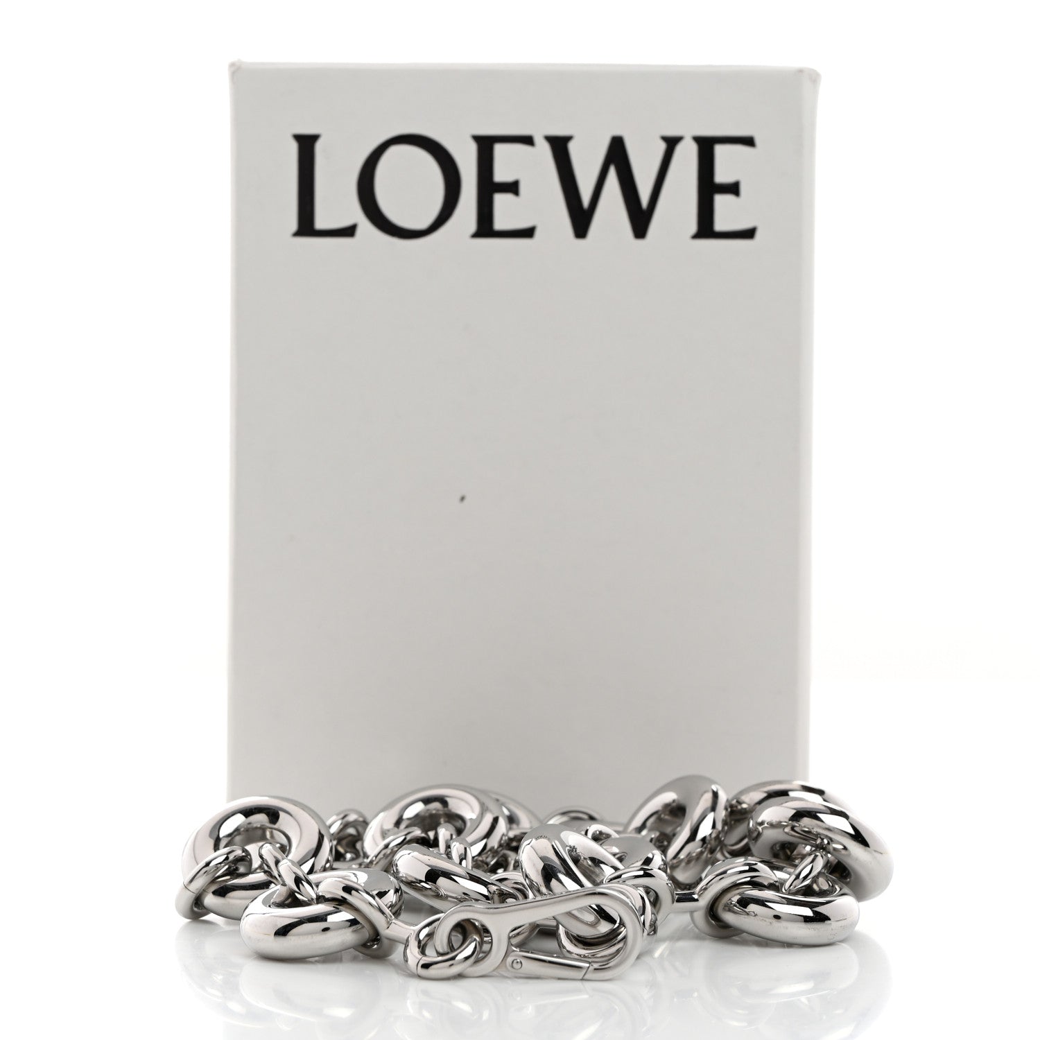Loewe Aluminum Stainless Steel Chunky Donut Chain Shoulder Strap Silver 5 of 5