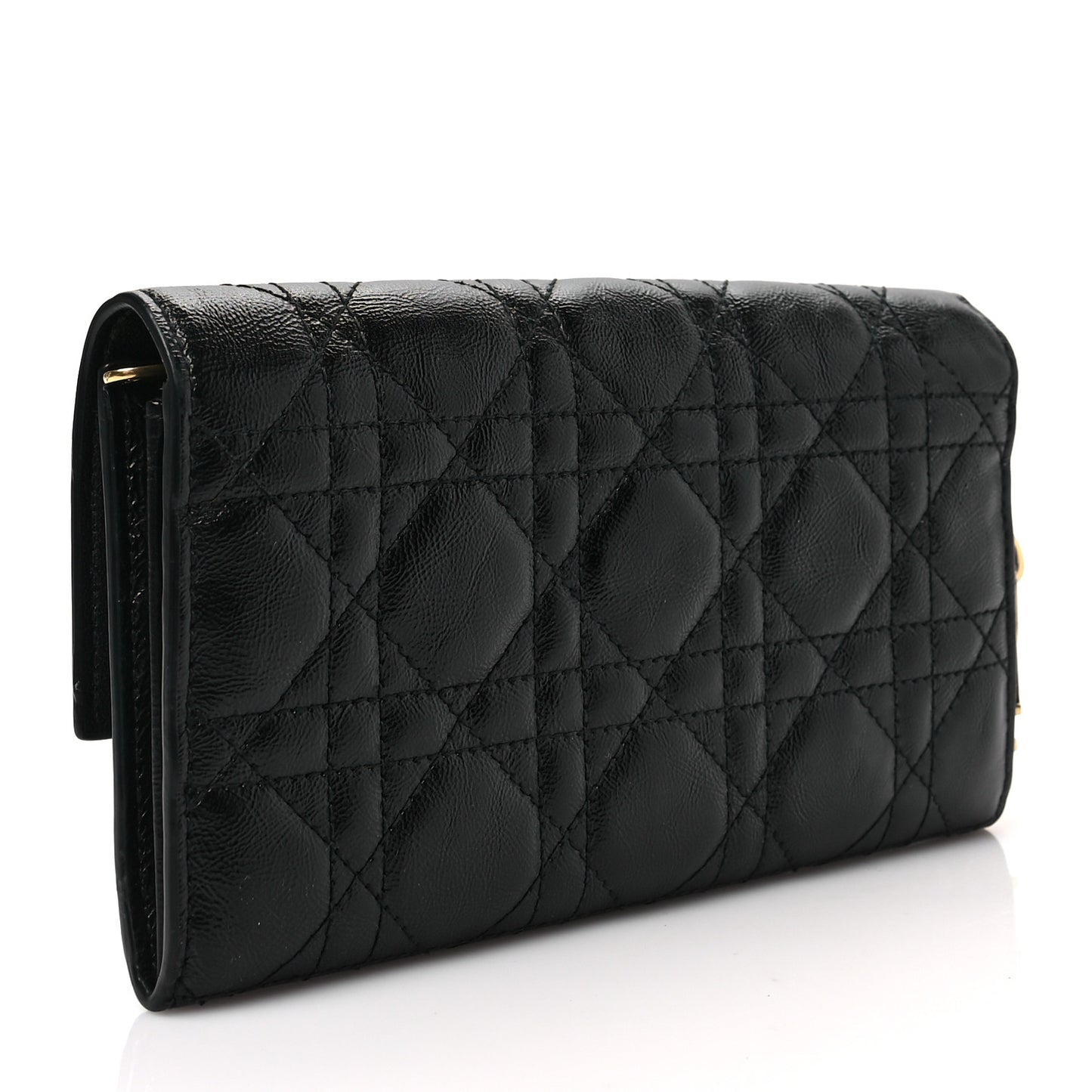 Calfskin Cannage Lady Dior Rendezvous Wallet Black
