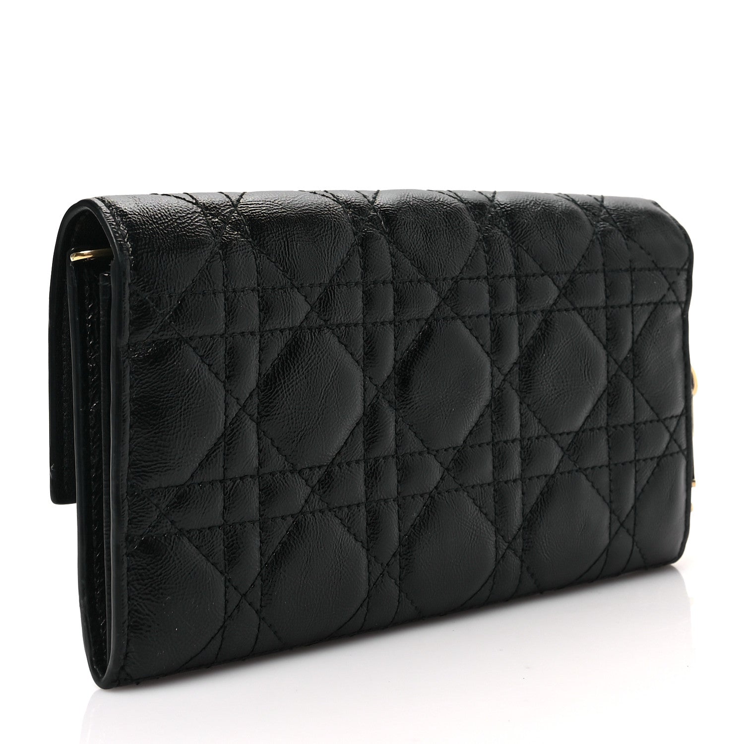 Christian Dior Calfskin Cannage Lady Dior Rendezvous Wallet Black 3 of 7