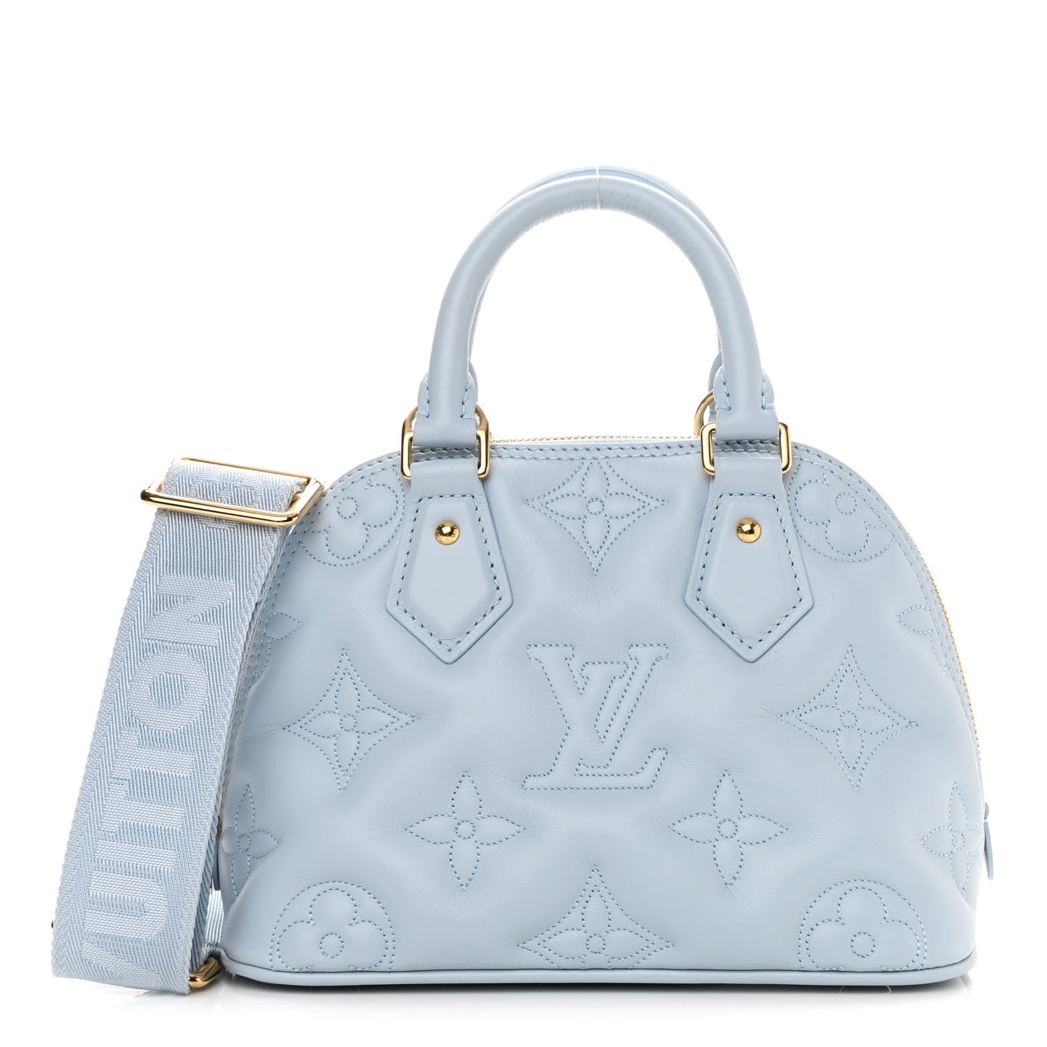 Louis Vuitton Calfskin Bubblegram Alma BB Ice Blue 1 of 9