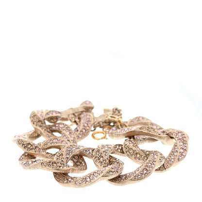 Chanel Crystal CC Chain Link Bracelet Pink Gold 1 of 5