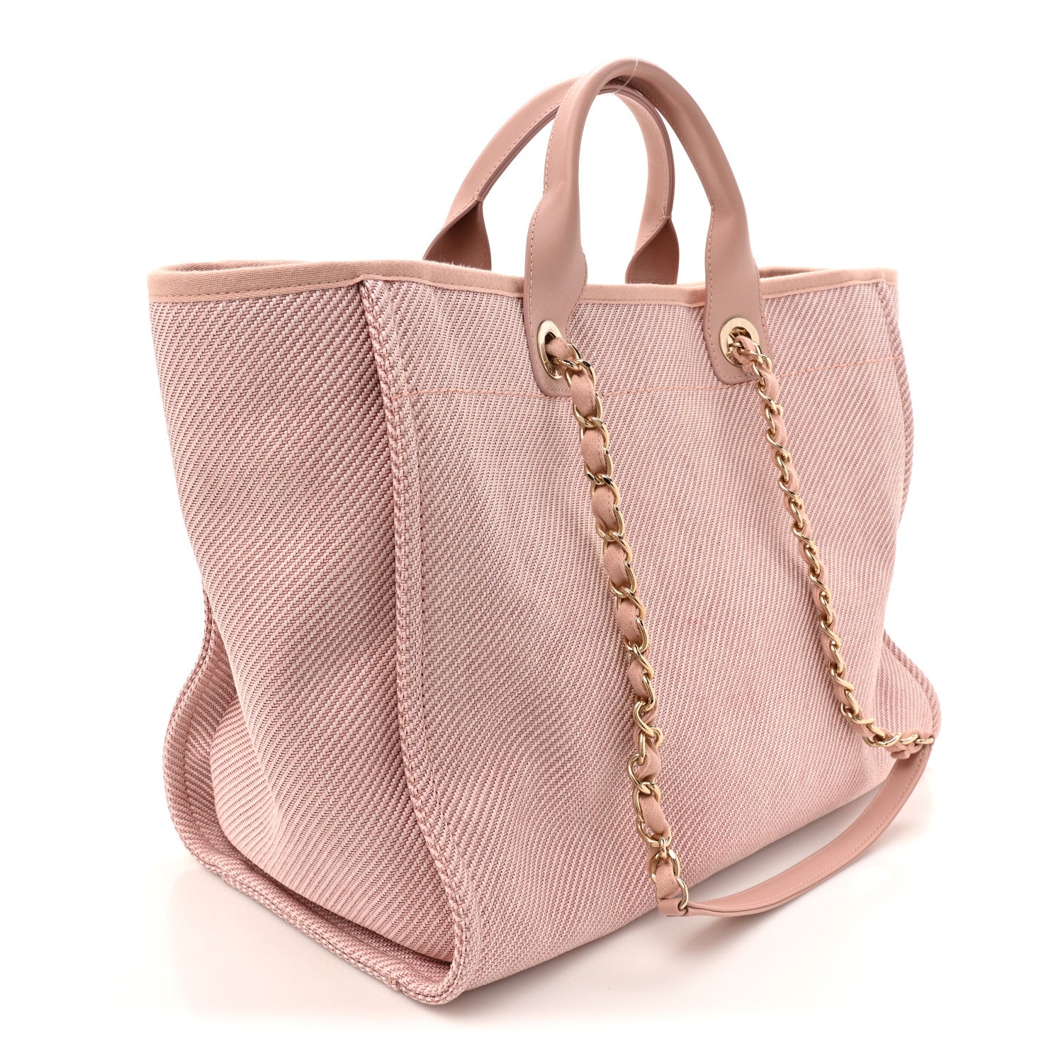 Chanel Woven Straw Raffia Medium Deauville Tote Pink 3 of 11