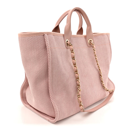 Chanel Woven Straw Raffia Medium Deauville Tote Pink 3 of 11