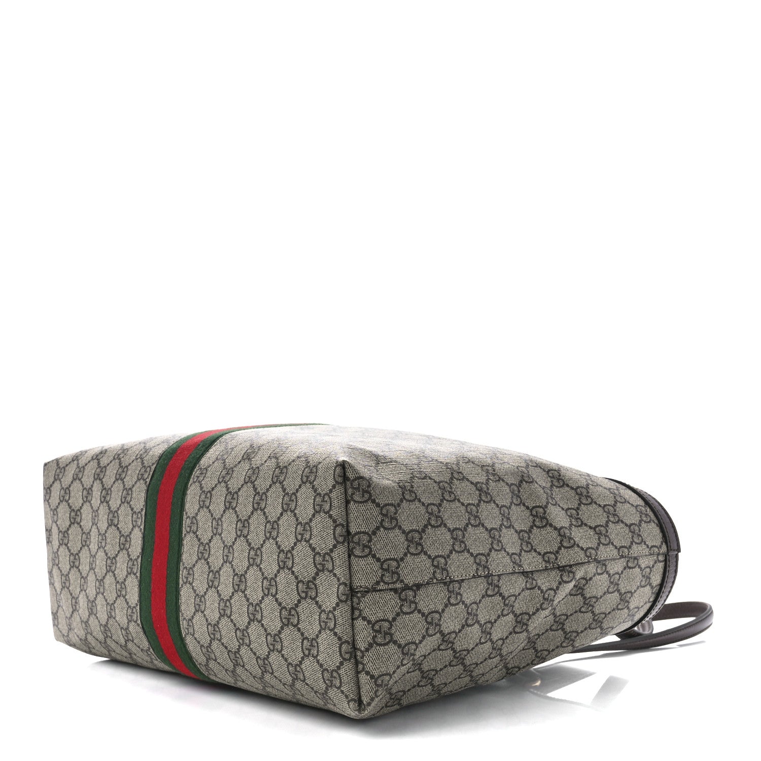 Gucci GG Supreme Monogram Textured Calfskin Web Medium Ophidia Shopping Tote Beige Ebony New Acero 10 of 12