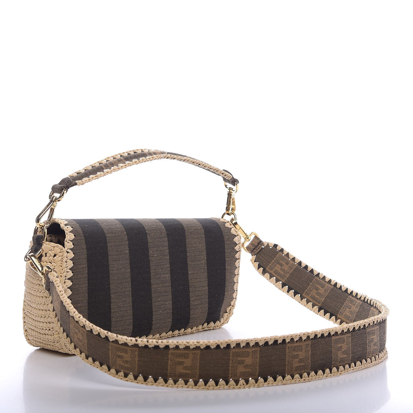 Fabric Jacquard Raffia Straw Pequin Gingham Woven Baguette Beige Black Natural