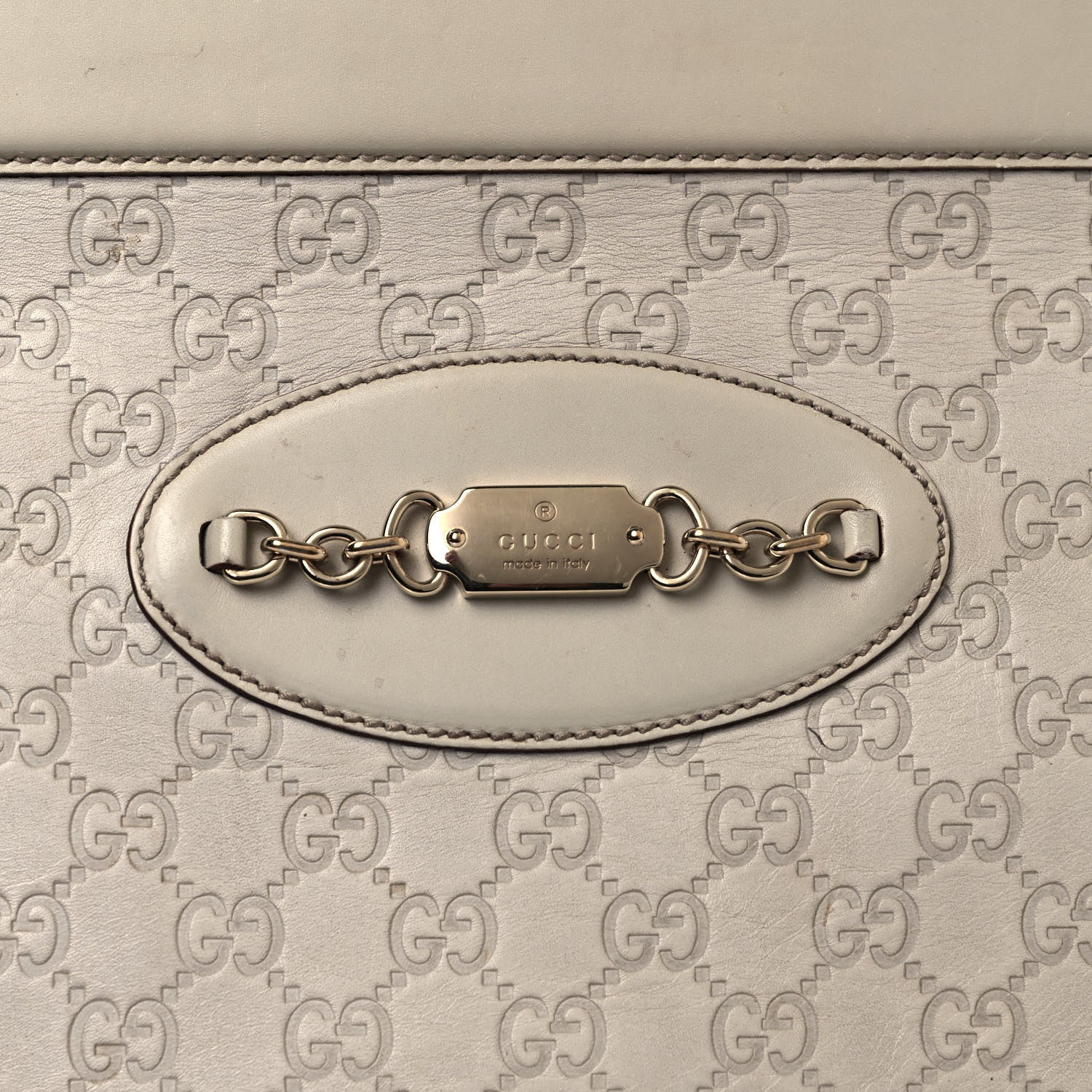 Gucci Guccissima Medium Punch Top Handle Tote White 7 of 16