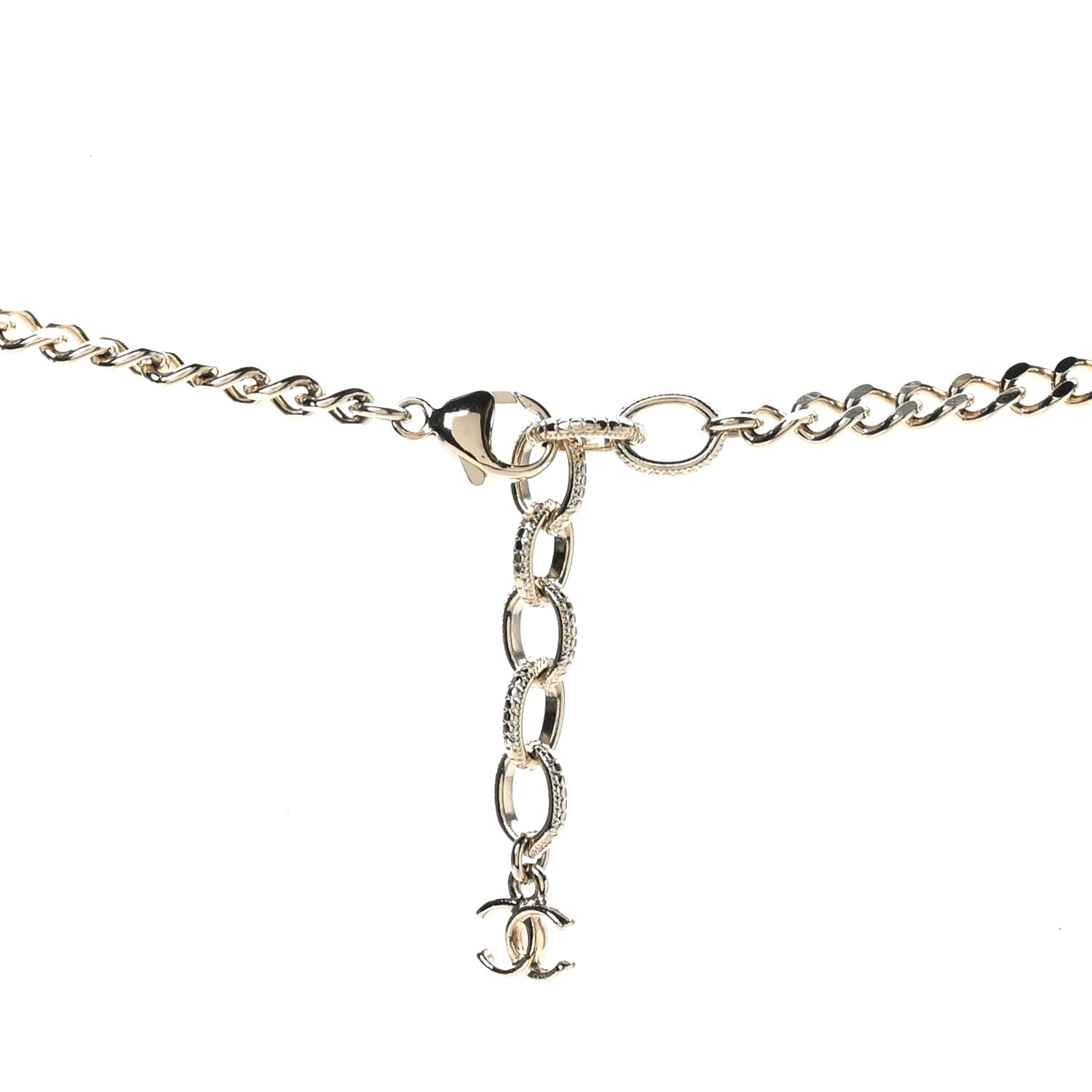 Chanel Metal Resin Enamel Crystal CC Necklace Gold Black White 4 of 6