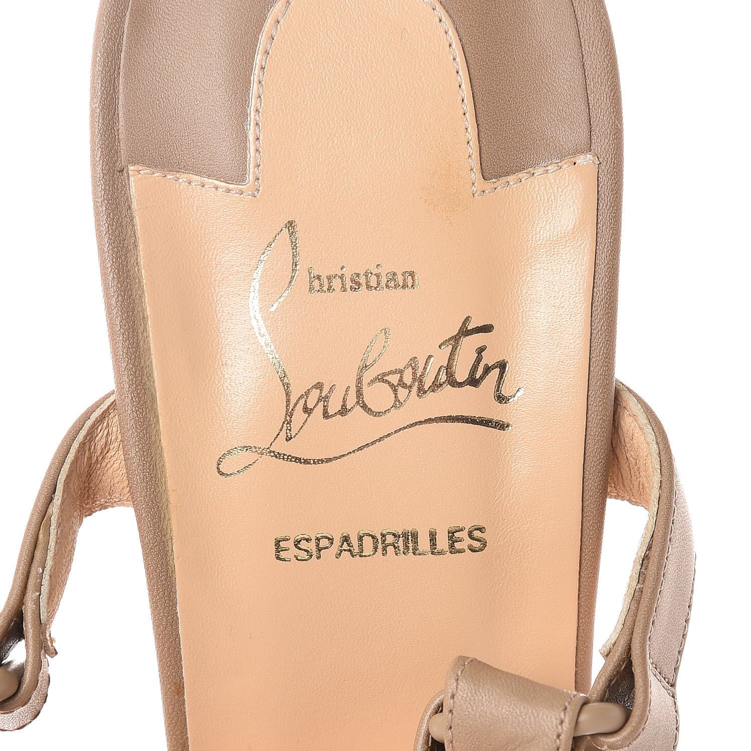 Christian Louboutin Calfskin Rope Cataclou 140 Wedge Sandals 40 Nude 6 of 21