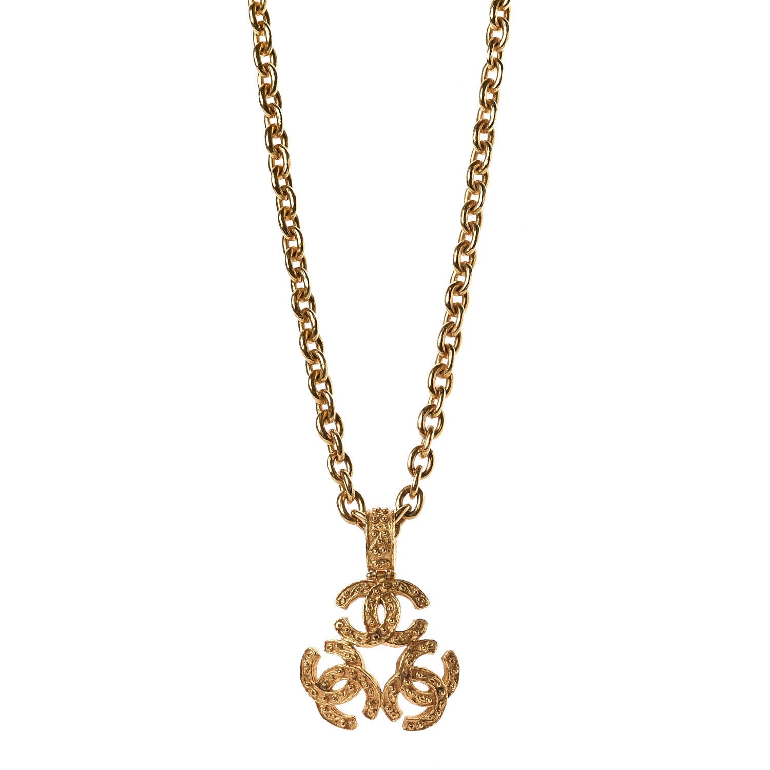 Chanel Triple CC Chain Necklace Gold 1 of 6