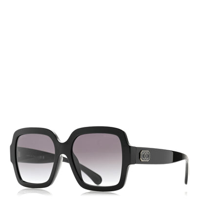Chanel Acetate Square Strass CC Sunglasses 5479-A Black 1 of 7