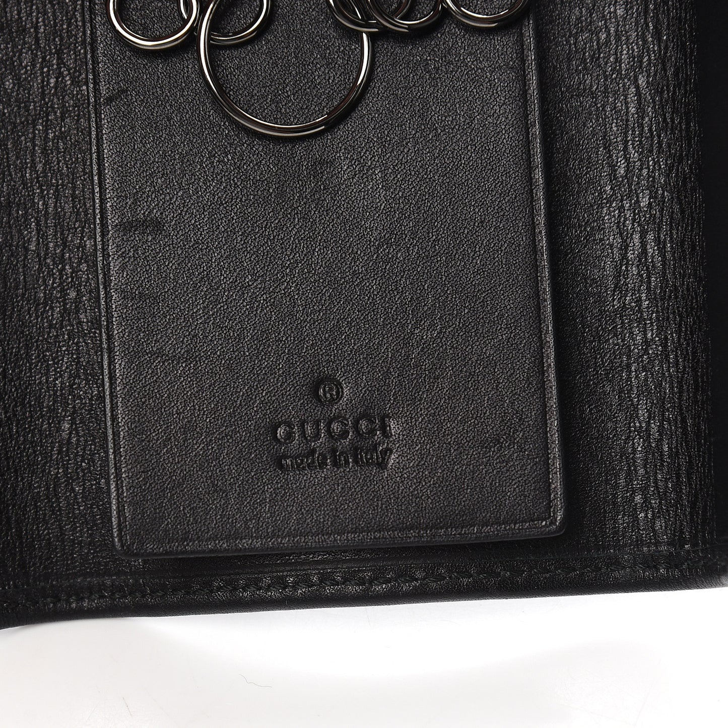 Calfskin 6 Key Holder Case Black
