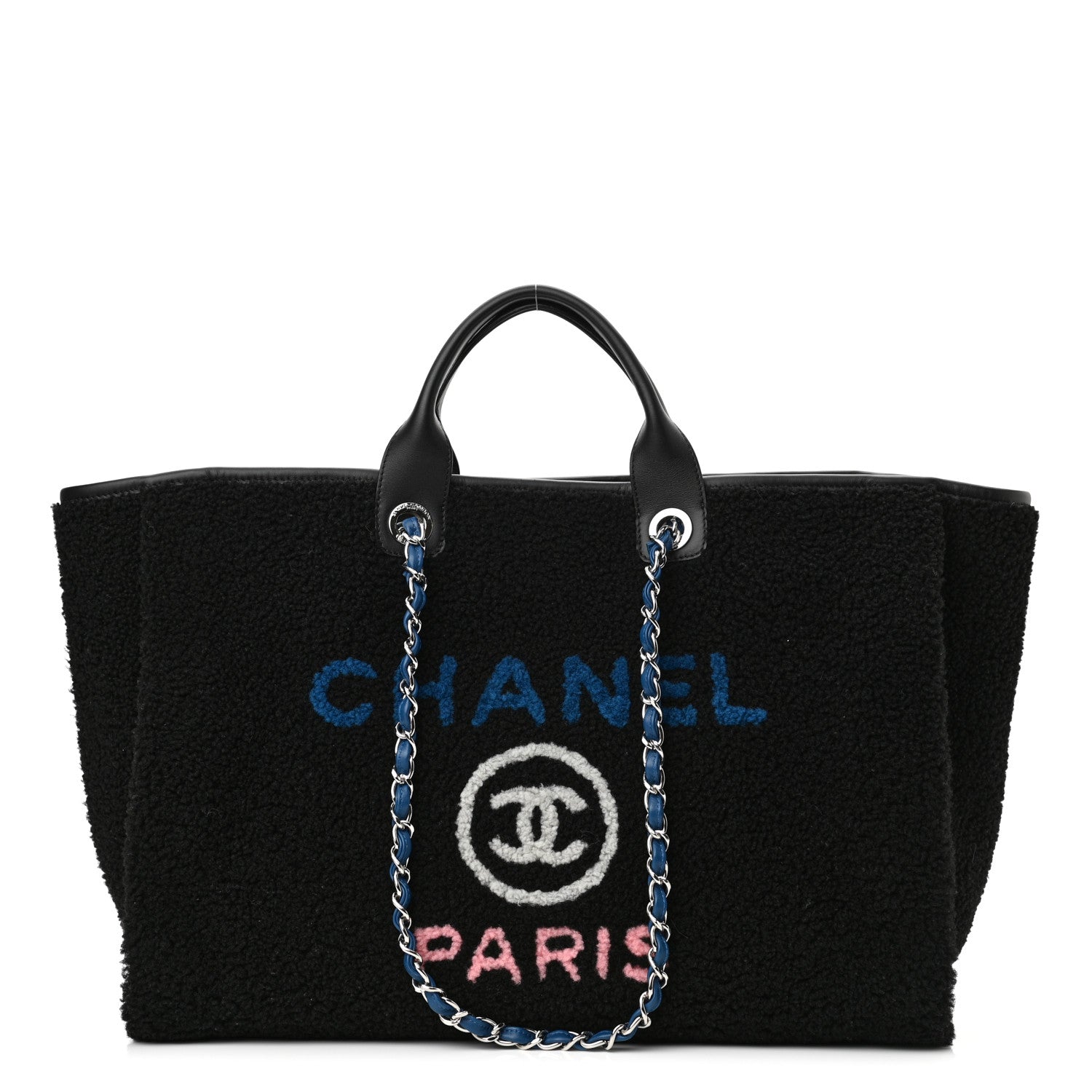 Chanel Shearling Large Deauville Tote Black 1 of 10