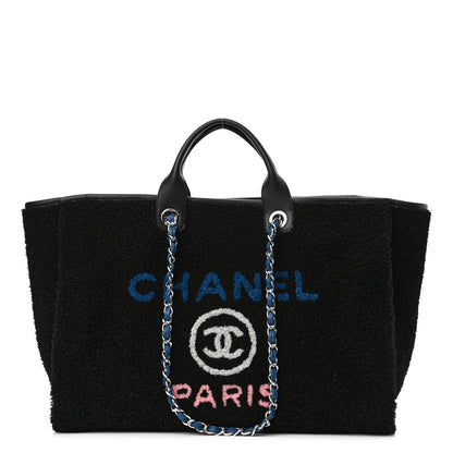 Chanel Shearling Large Deauville Tote Black 1 of 10