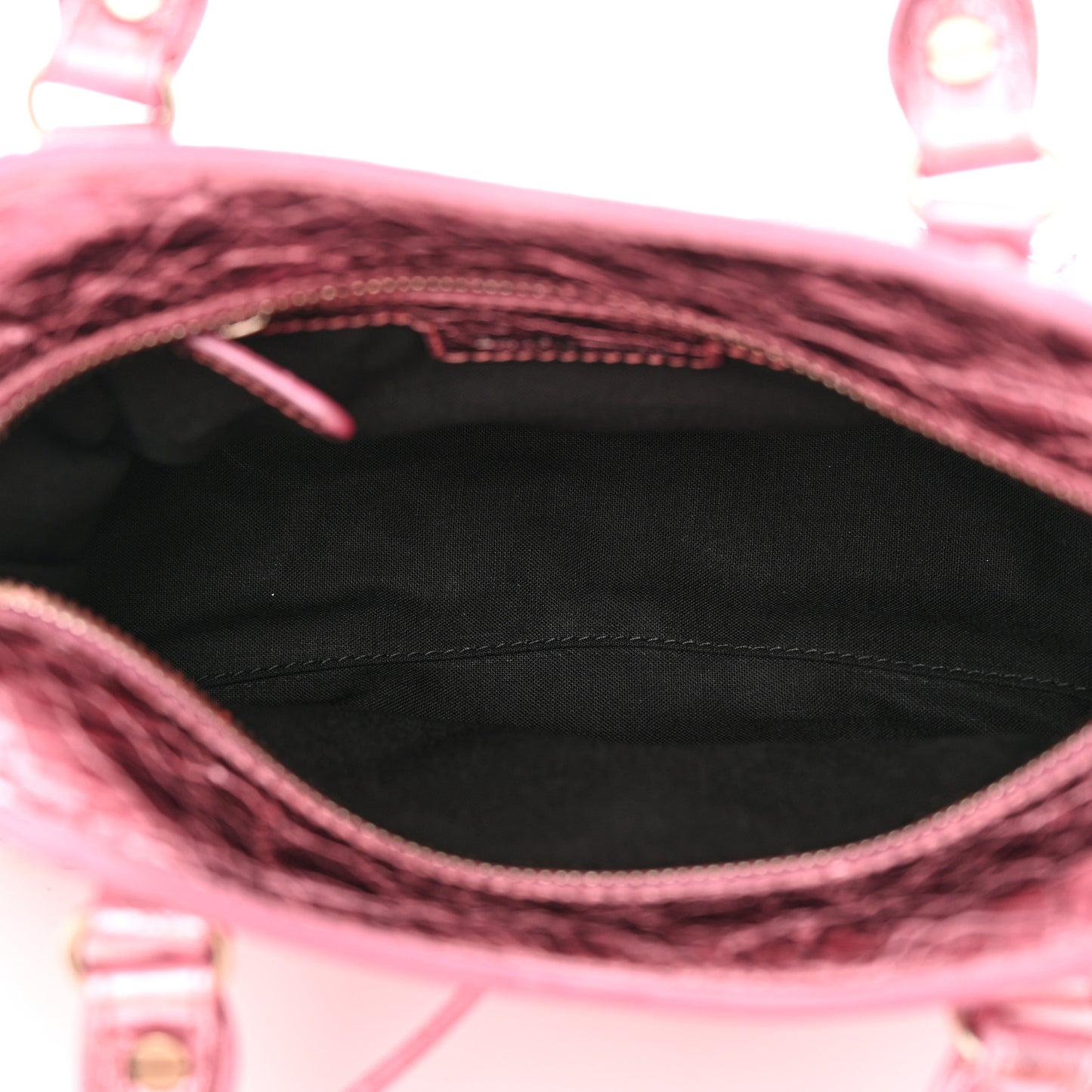 Metallic Agneau Arena Crystal Neo Cagole Handbag XS Met Pink