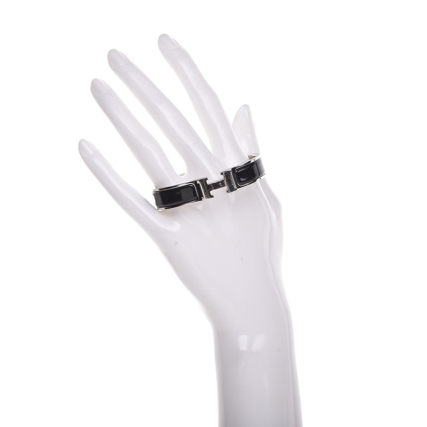 Enamel Narrow Clic Clac H Bracelet PM Black