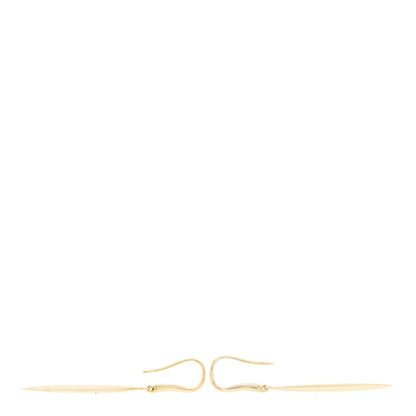 Tiffany 18K Yellow Gold Feather Drop Earrings 3 of 5