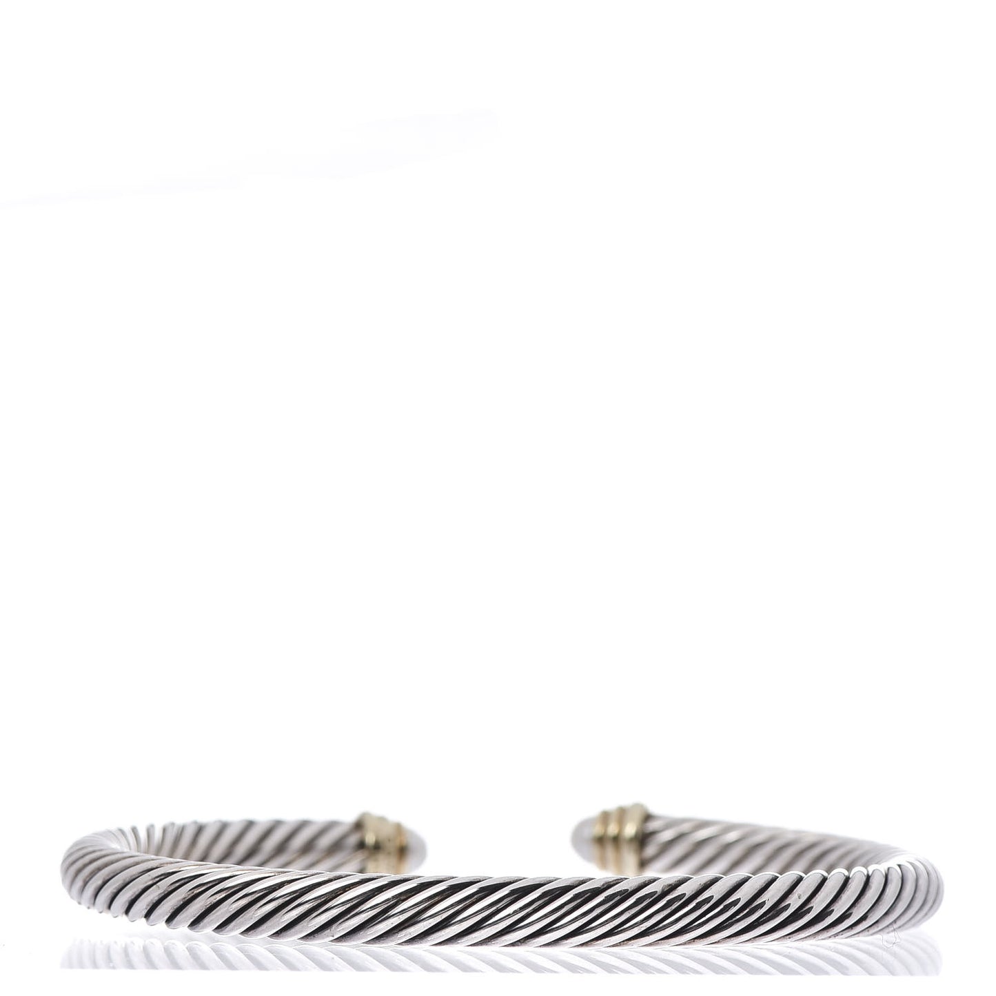 Sterling Silver 14K Yellow Gold Pearl 5mm Cable Classics Petite Color Bracelet
