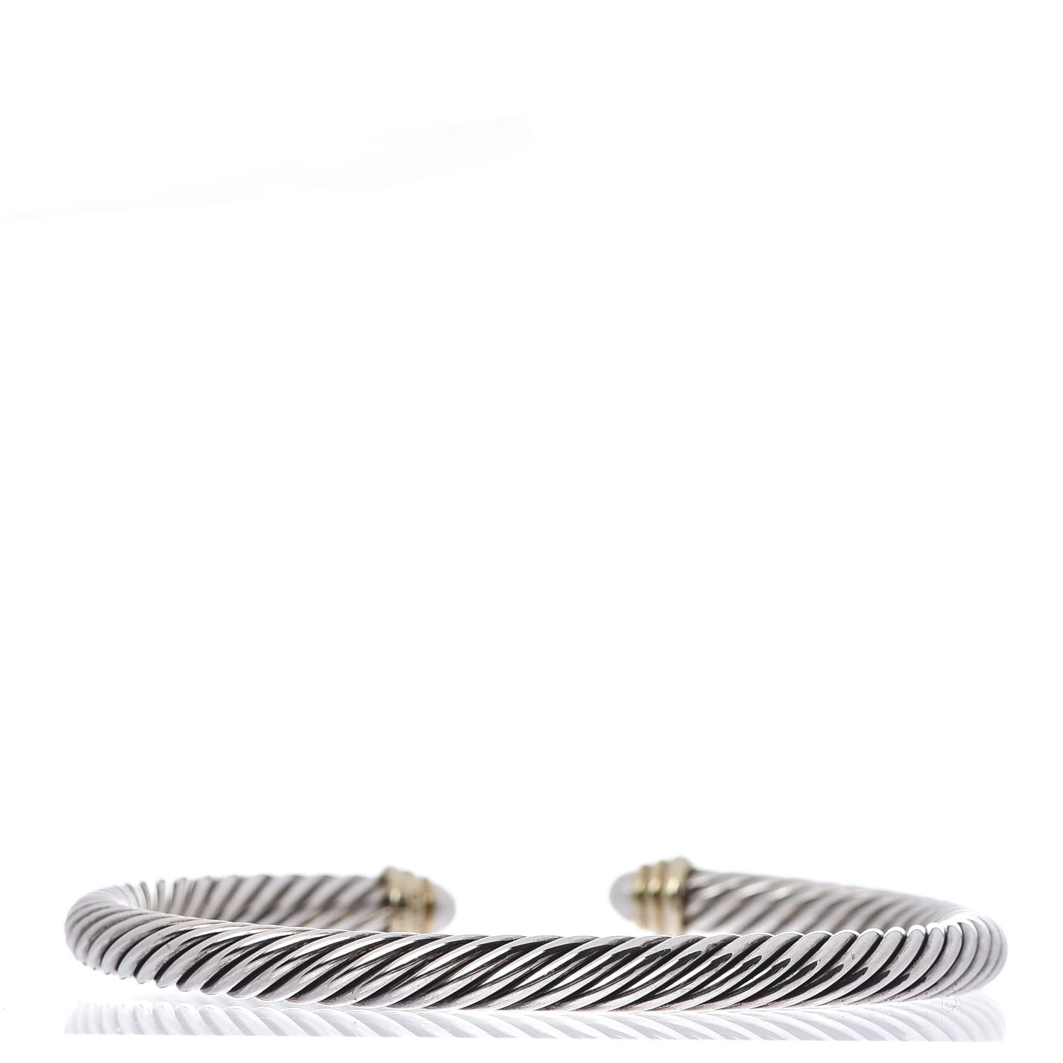 David Yurman Sterling Silver 14K Yellow Gold Pearl 5mm Cable Classics Petite Color Bracelet 3 of 4