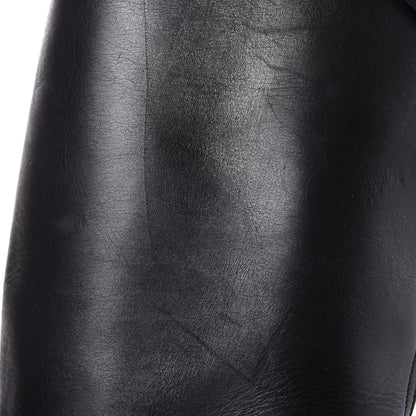 Christian Louboutin Matte Calfskin Foresta Knee High Wedge Boots 37.5 Black 10 of 16