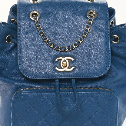 Chanel Caviar Quilted Business Affinity Backpack Blue 8 of 10