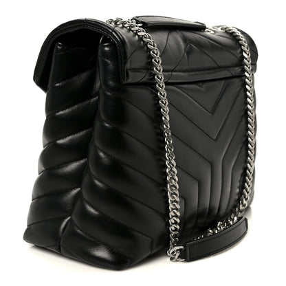 Saint Laurent Calfskin Y Quilted Monogram Medium Loulou Chain Satchel Black 2 of 10