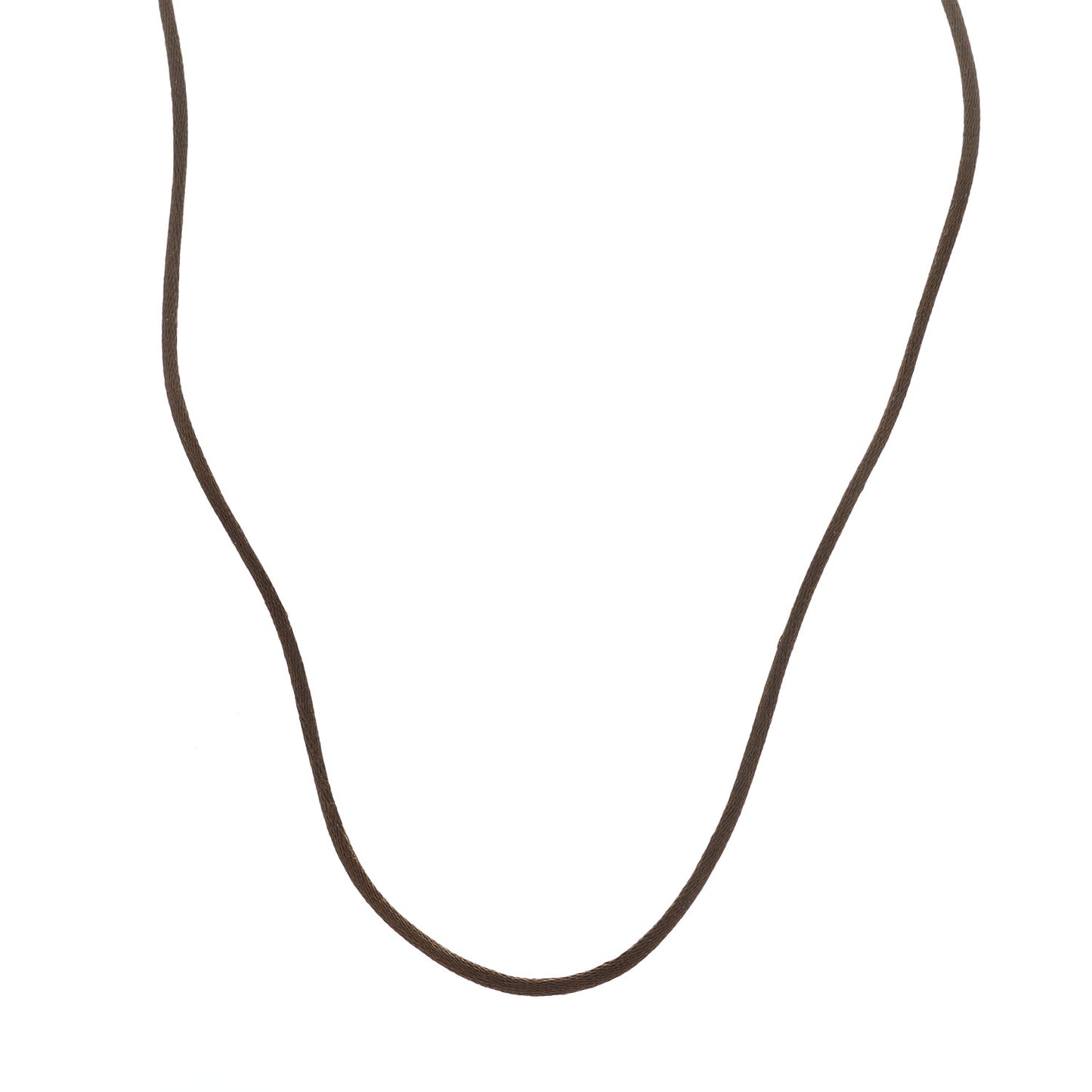 18K Yellow Silk Gold Cord Necklace Brown