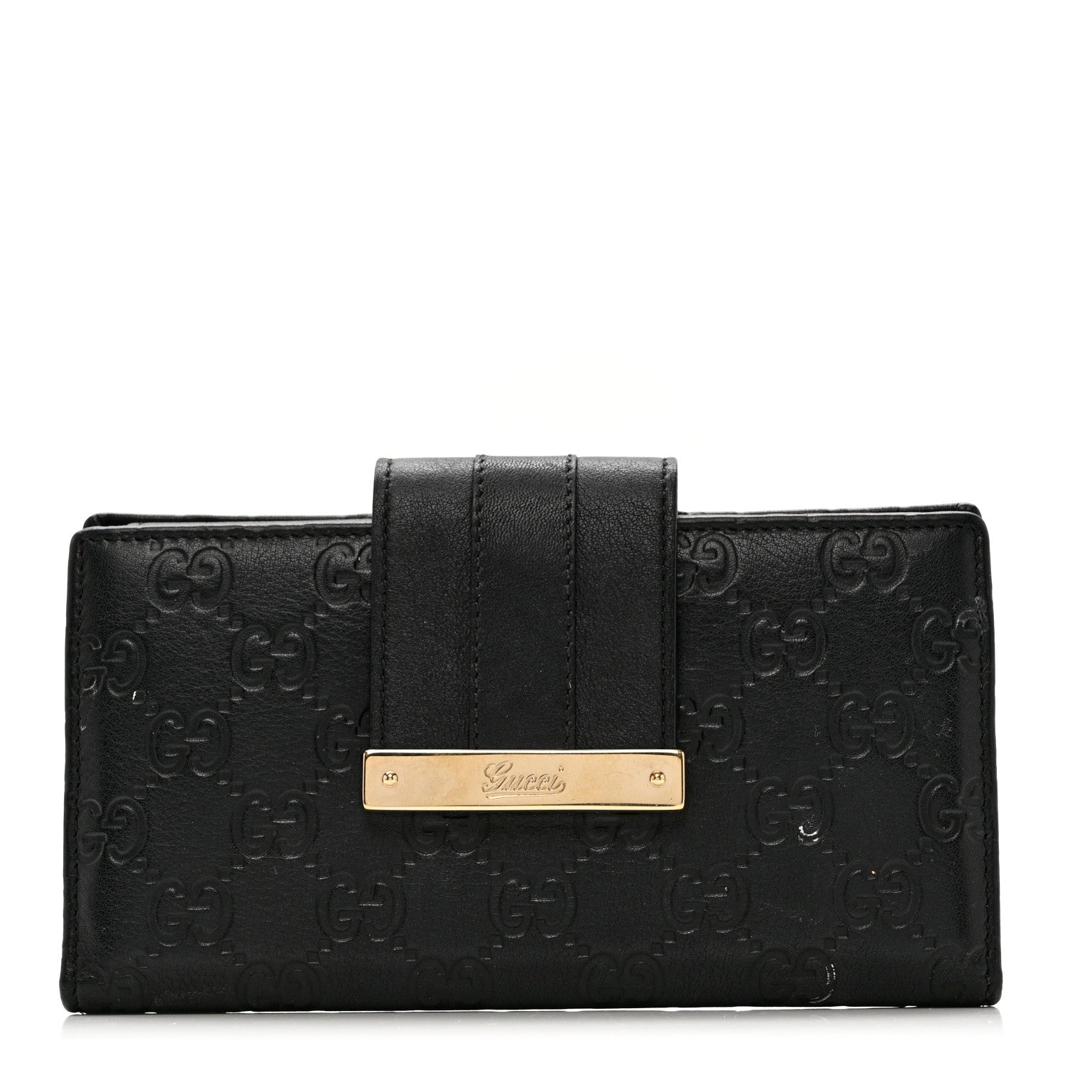 Gucci Guccissima Ladies Web Long Wallet Black 1 of 8