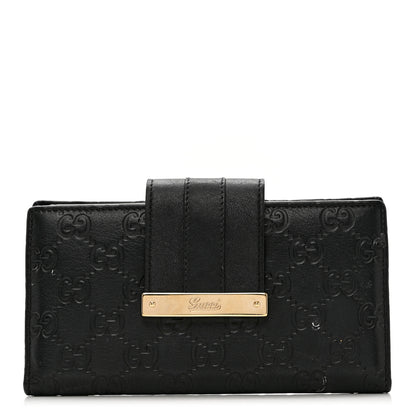 Gucci Guccissima Ladies Web Long Wallet Black 1 of 8