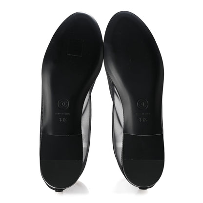 Chanel Mesh Grosgrain CC Cap Toe Ballerina Flats 38.5 Black 6 of 10