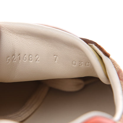 Gucci GG Monogram Suede Web Mens G74 Sneakers 7 Beige Ruggine Cuir 9 of 10