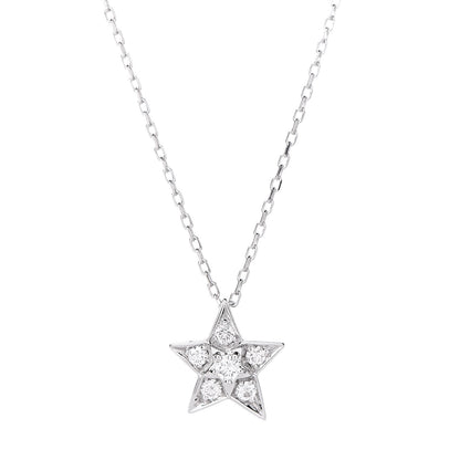 Chanel 18K White Gold Diamond Small Comete Geode Pendant Necklace 4 of 6