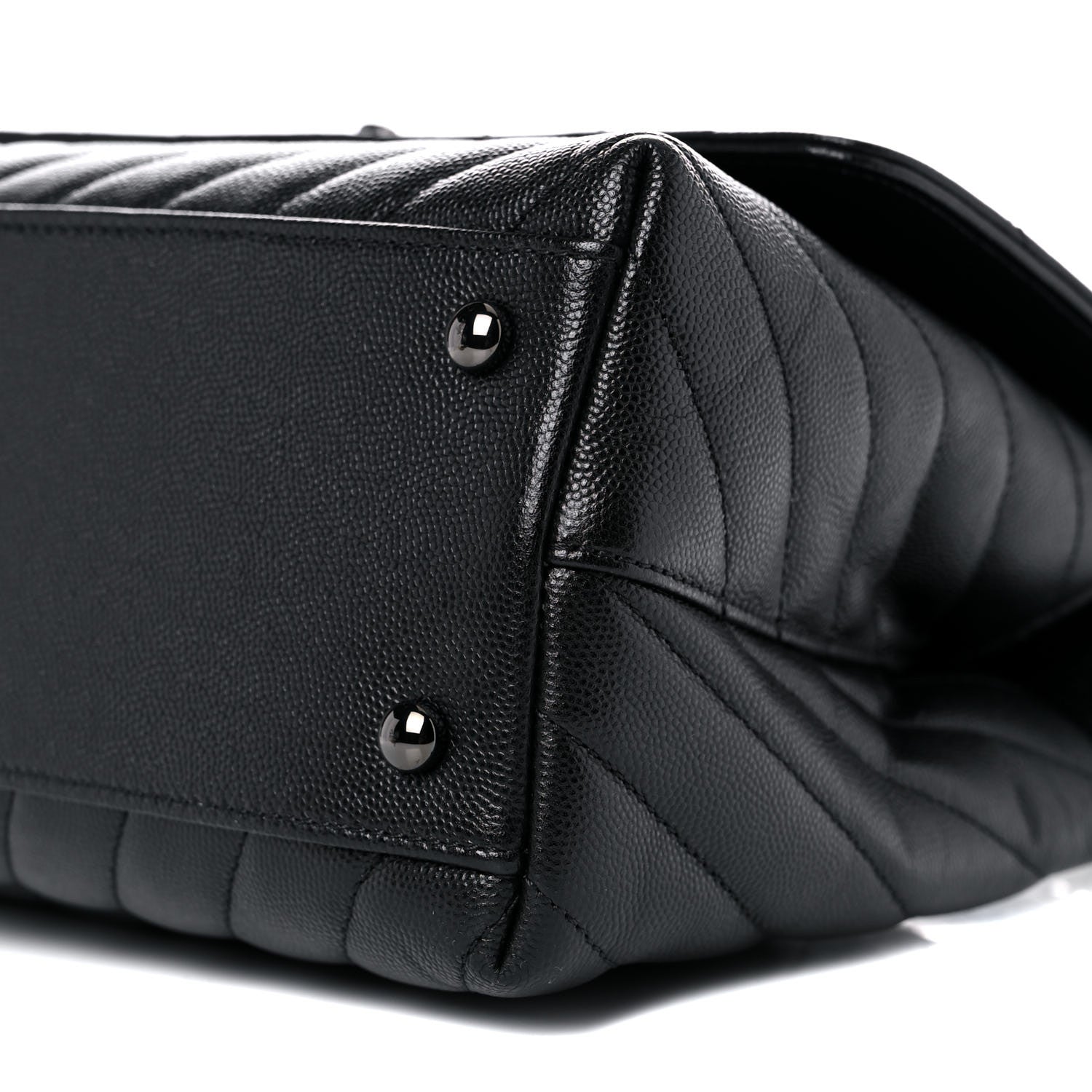 Chanel Caviar Chevron Quilted Small Coco Handle Flap So Black 9 of 12