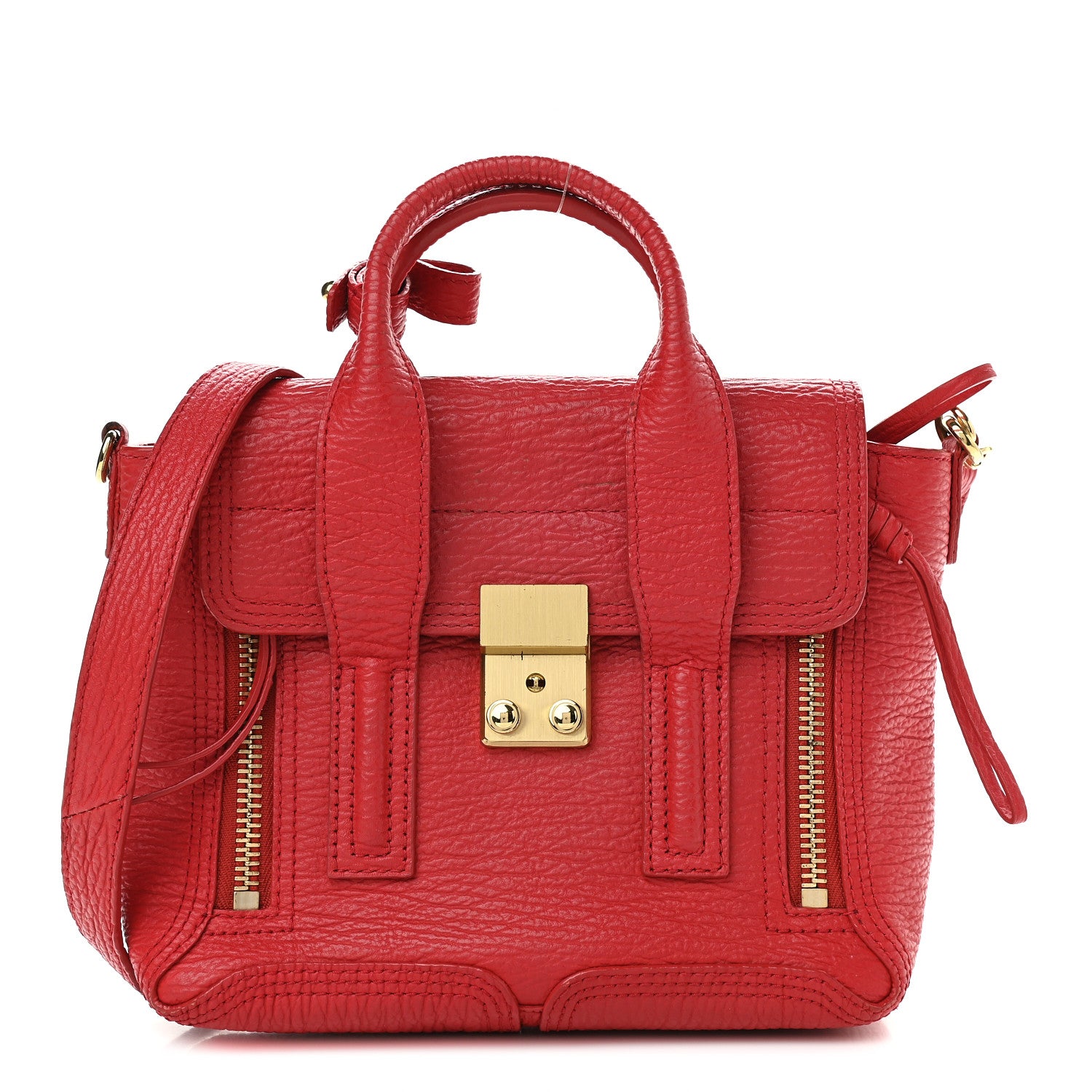 3.1 Phillip Lim Textured Calfskin Mini Pashli Satchel Red 1 of 11