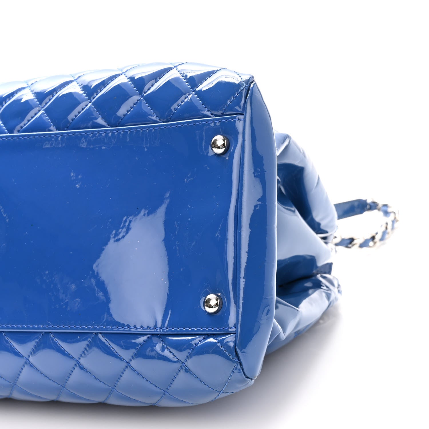 Chanel Patent Quilted Large Just Mademoiselle Bowling Bag Dark Blue 9 of 9